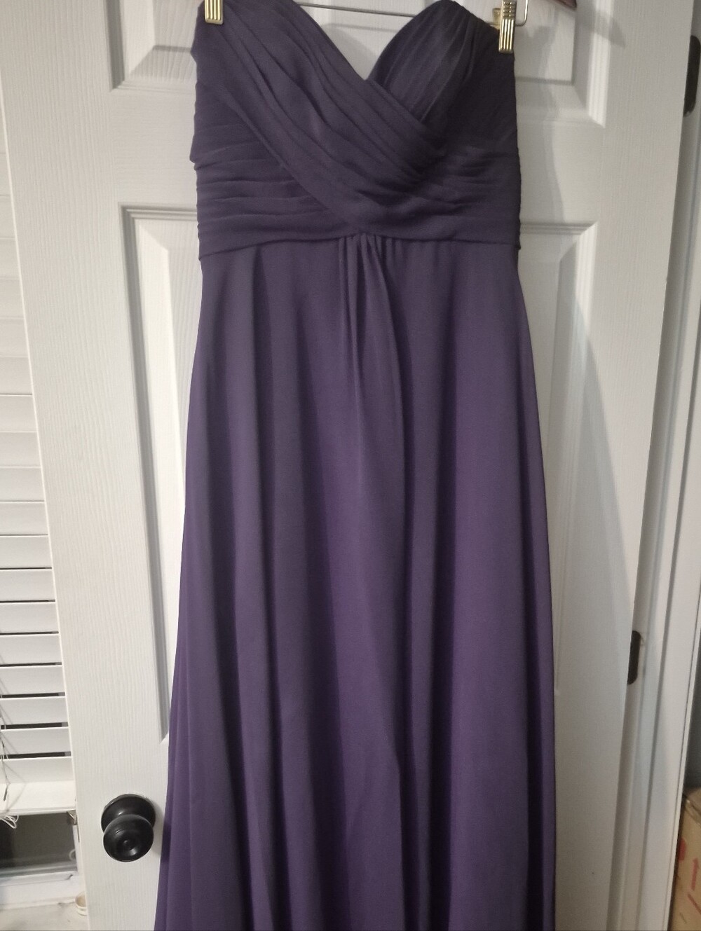 Allure Bridals Strapless Purple Chiffon Evening Dress